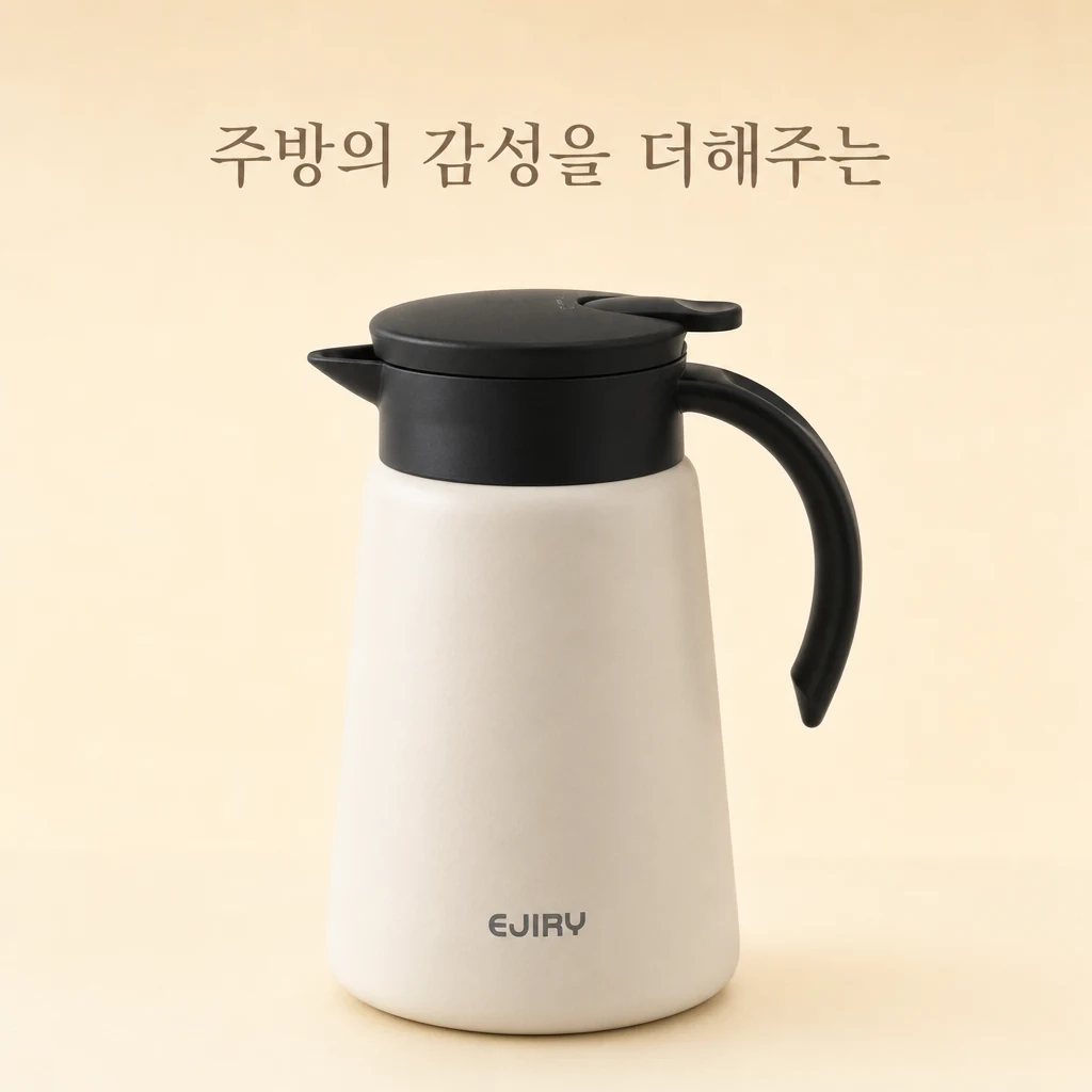 에지리 테이블팟 스텐 보온보냉 주전자 프림아이보리 1개 1L